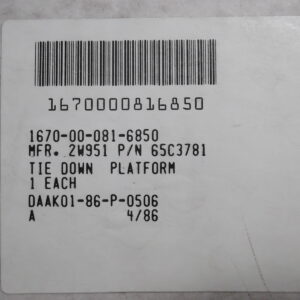 Tie Down, Platform, end item: 67E3735-2 platform, cargo, aerial delivery