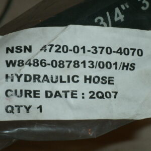 Hose assembly, hydraulic, 3/4", 3100PSI