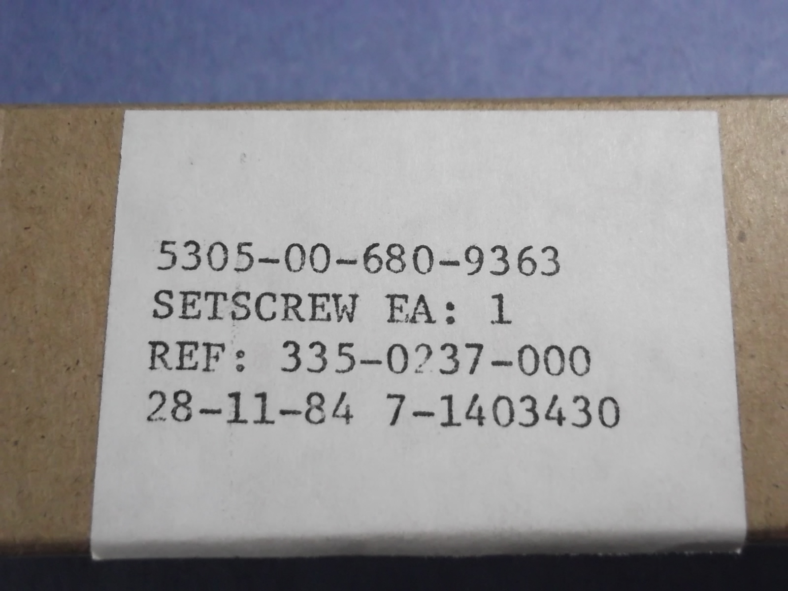 Setscrew, Allen drive, #4-40 x 1/4"