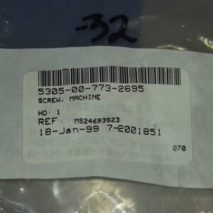 Machine Screw, Flat Head, Phillips drive, #6 x 3/16", UNC-32, Yellow