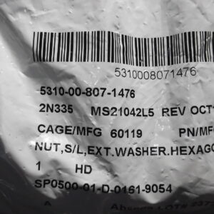 Nut, Self Locking, Extended Washer, 5/16", UNJF-24, Black