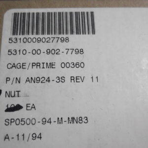 Nut, bulkhead, 3/8" UNF-24, stainless