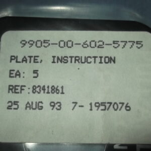 Plate, instruction, master switch